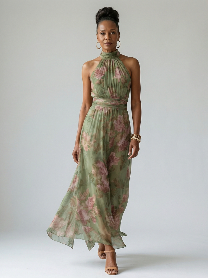 Mirelle | Abito midi halter arricciato