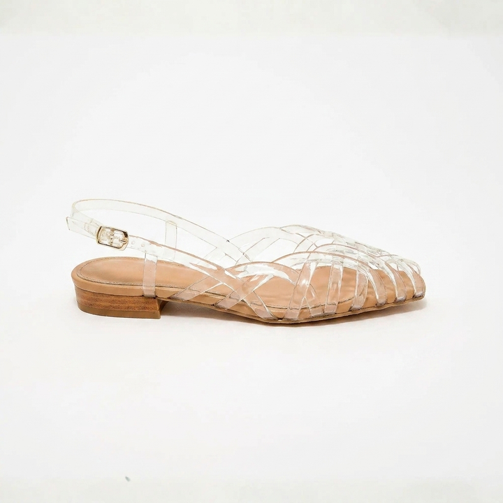 Aria | Ballerine Slingback in Pelle Intrecciata – Comfort da Sandalo, Eleganza Tutto il Giorno