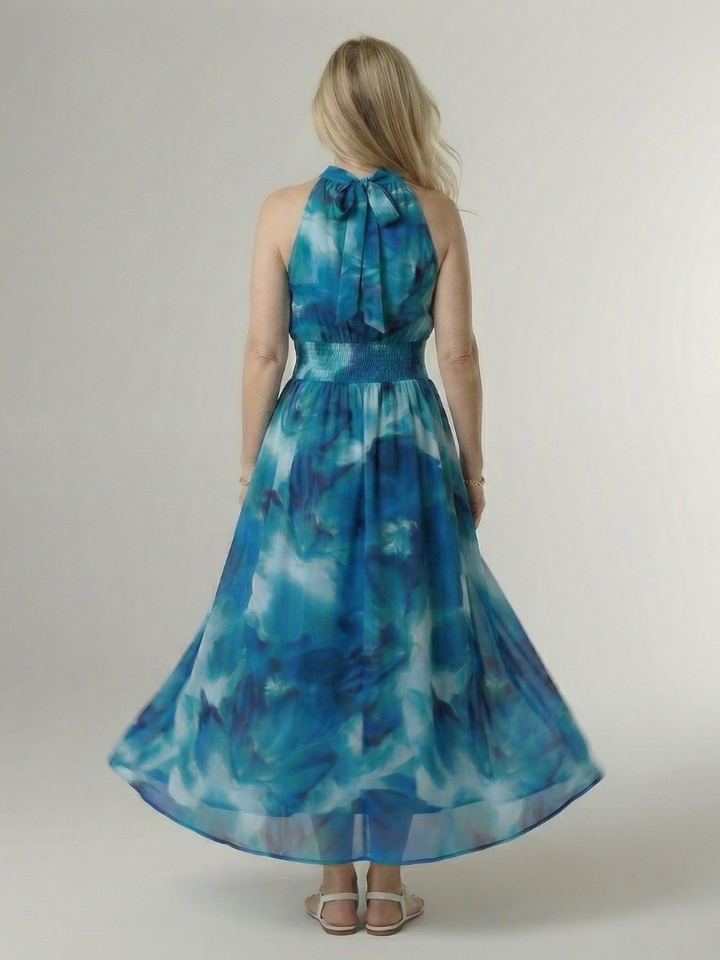 Sylin | Abito Midi con Scollo All’Americana e Vita Arricciata