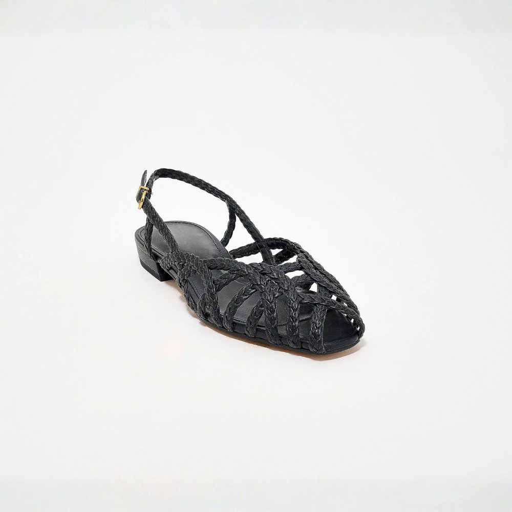 Aria | Ballerine Slingback in Pelle Intrecciata – Comfort da Sandalo, Eleganza Tutto il Giorno