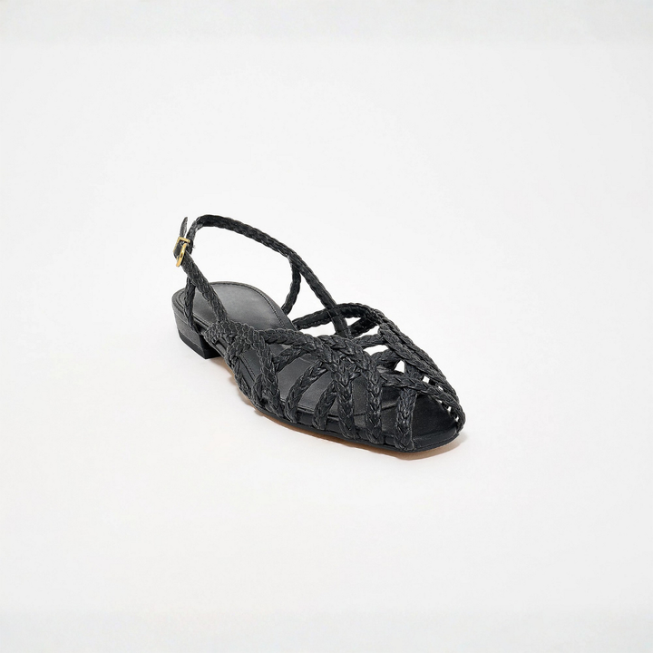 Aria | Ballerine Slingback in Pelle Intrecciata – Comfort da Sandalo, Eleganza Tutto il Giorno