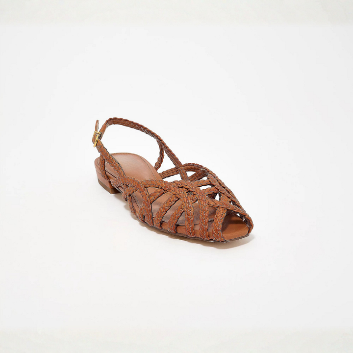 Aria | Ballerine Slingback in Pelle Intrecciata – Comfort da Sandalo, Eleganza Tutto il Giorno