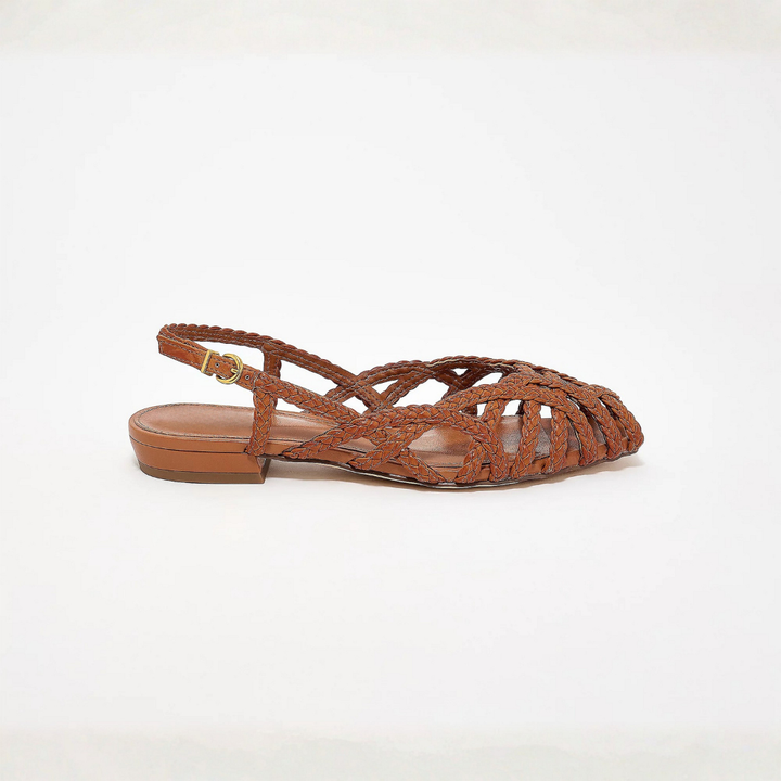 Aria | Ballerine Slingback in Pelle Intrecciata – Comfort da Sandalo, Eleganza Tutto il Giorno