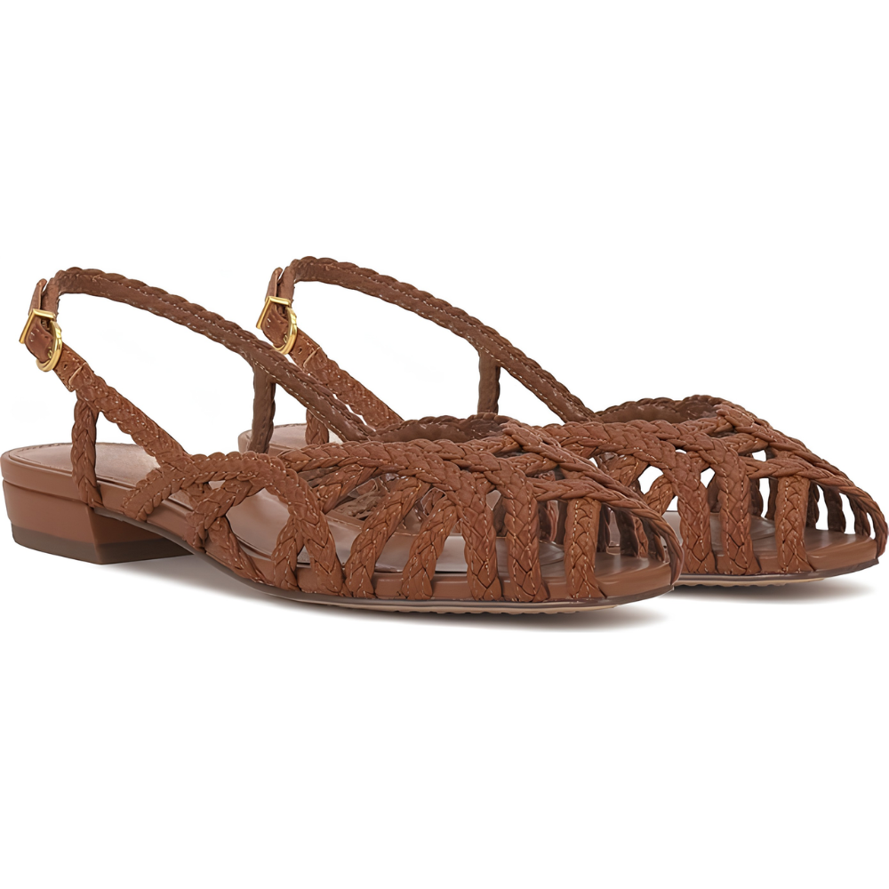 Aria | Ballerine Slingback in Pelle Intrecciata – Comfort da Sandalo, Eleganza Tutto il Giorno