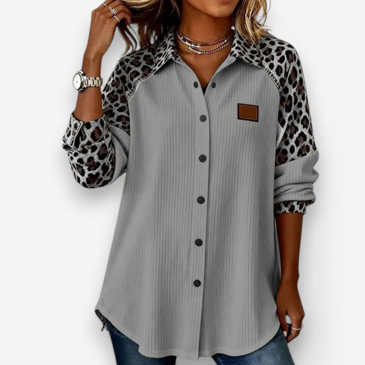 Kristine™ Blusa morbida animalier chic