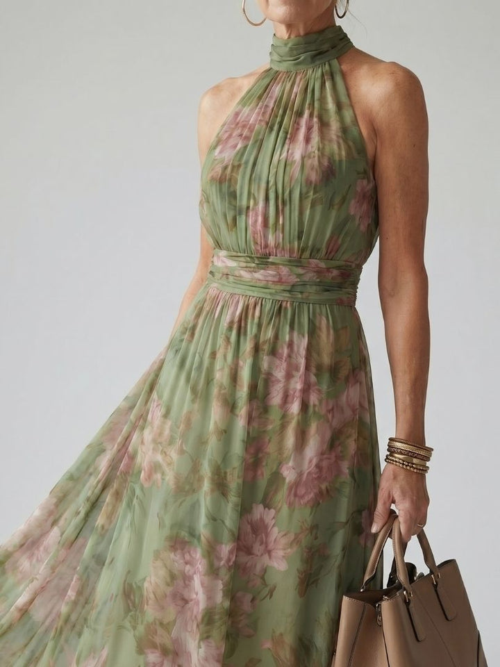 Mirelle | Abito midi halter arricciato