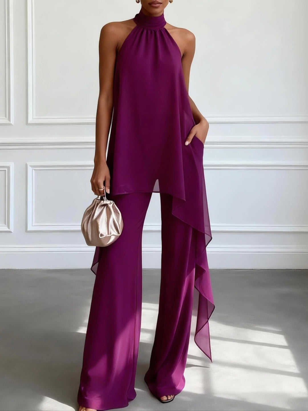 Viola | Completo Elegante con Halter e Pantaloni