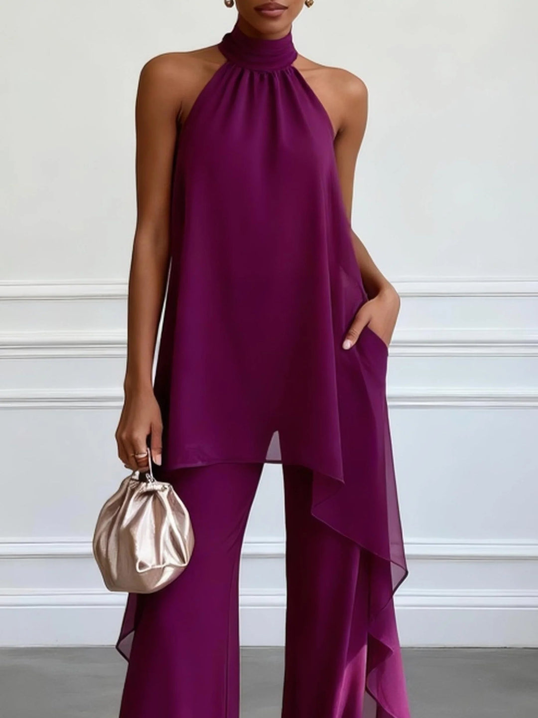 Viola | Completo Elegante con Halter e Pantaloni