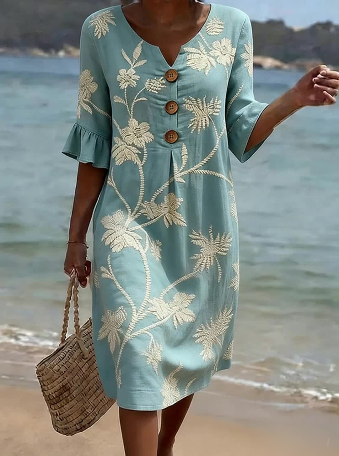 Floria - Vestito casual da donna con stampa floreale