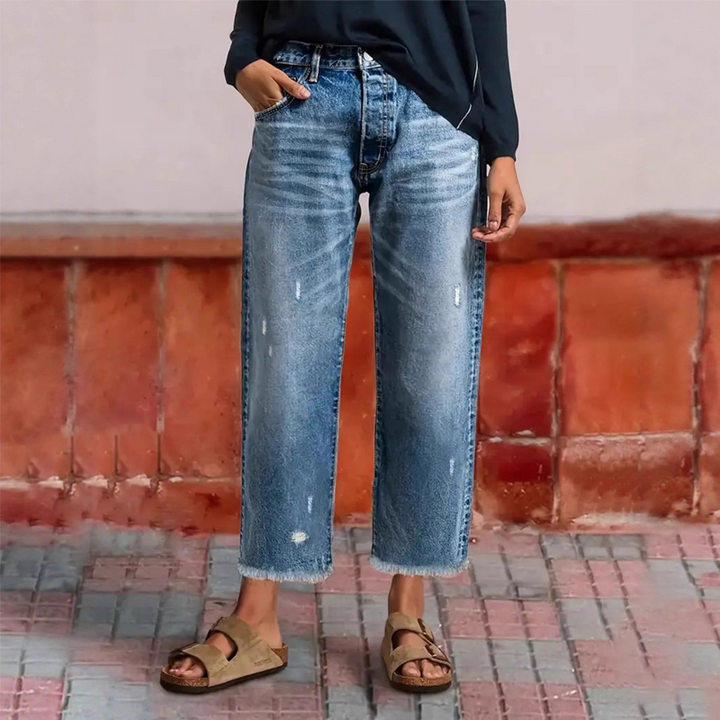 Valentina - Jeans cropped a gamba dritta dallo stile rétro