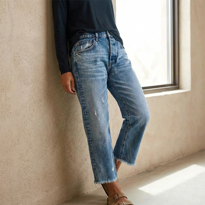 Valentina - Jeans cropped a gamba dritta dallo stile rétro