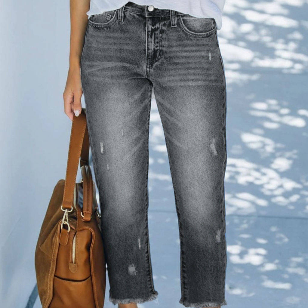 Valentina - Jeans cropped a gamba dritta dallo stile rétro