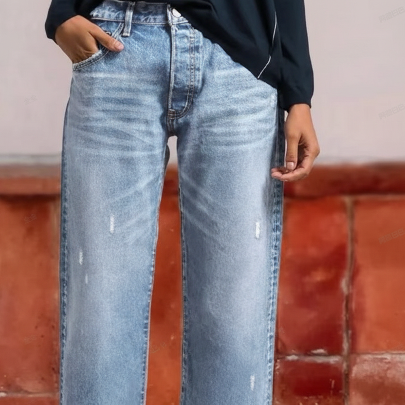 Valentina - Jeans cropped a gamba dritta dallo stile rétro