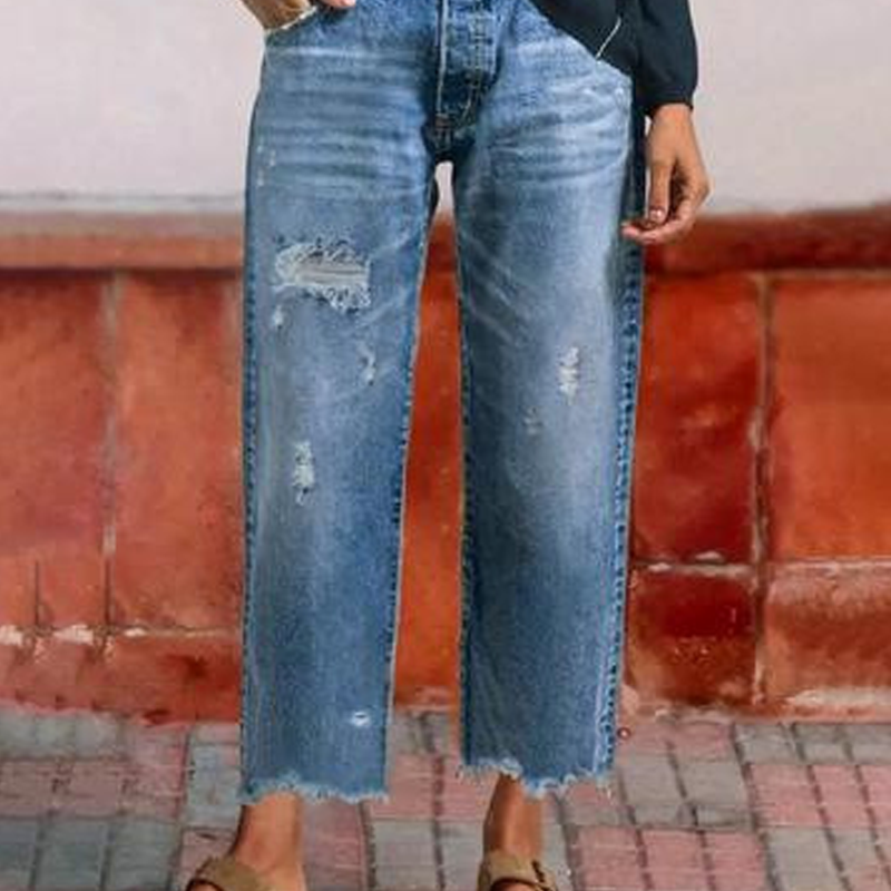 Valentina - Jeans cropped a gamba dritta dallo stile rétro